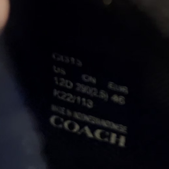 Coach Black and White Leather Sneakers - Picture 6 of 8